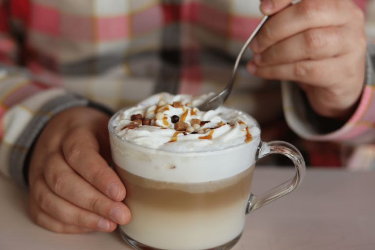 Homemade Starbucks Pumpkin Spice Latte in a mug with whipped cream